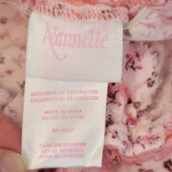 18mo Baby Girl 3pc Floral Corduroy Set Hat Top Pants Ruffle Kidcore Pink Brown - Picture 5 of 10